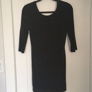 Cotton On black tight dress with gold sparkles